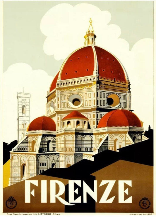 Vintage Travel Poster - Firenze Italy, 1930