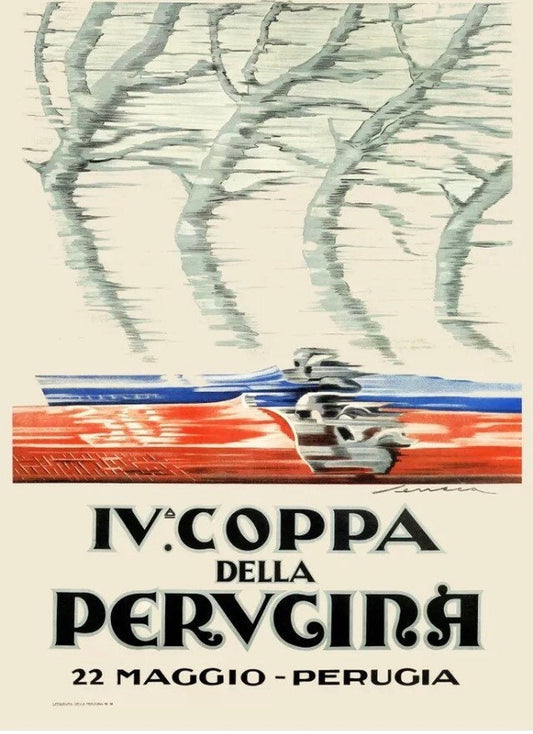 Vintage Advertising Poster - IV Perugina Cup, Italian Car,  1927