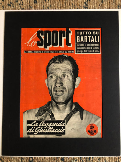 Vintage Cycling Print - Gino Bartali, Original 1953