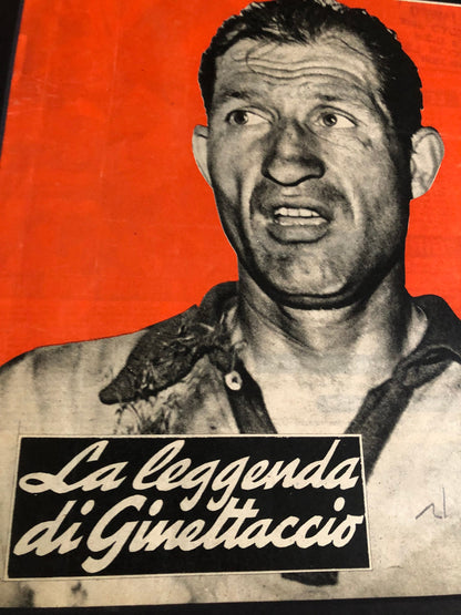 Vintage Cycling Print - Gino Bartali, Original 1953