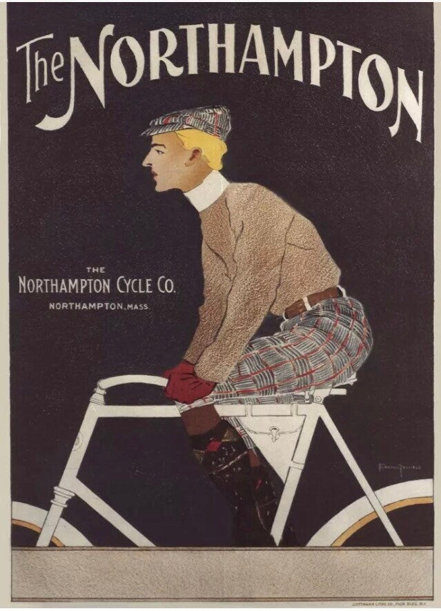 Vintage Advertising Poster - Northampton Cycles, USA  c1900s