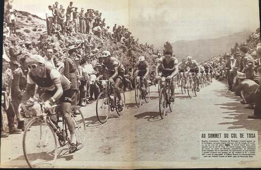 Vintage Cycling Print - Alpine Col du Tosa, Original 1953