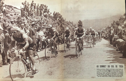 Vintage Cycling Print - Alpine Col du Tosa, Original 1953