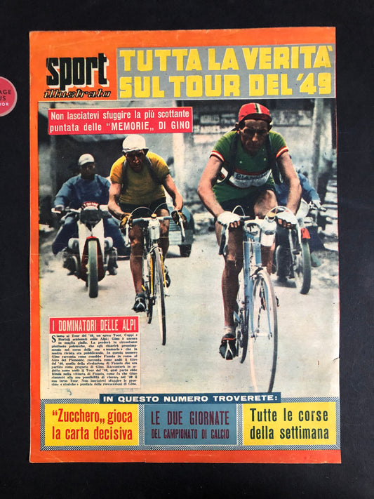 Vintage Cycling Print - Fausto Coppi/Gino Bartali, Original Tour de France, 1949