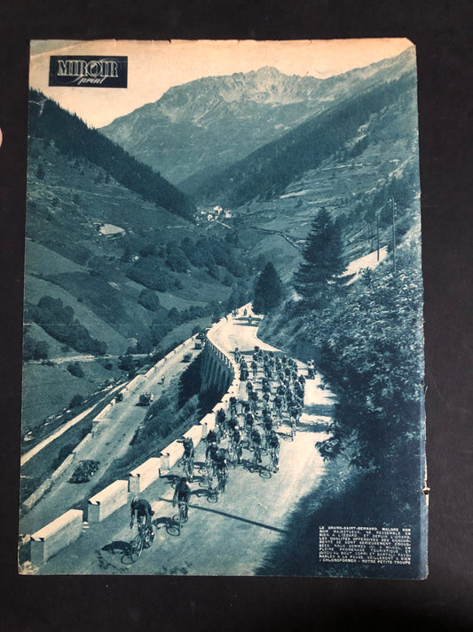 Vintage Cycling Print - Tour de France, Alpine Stage, Original 1952