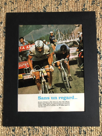 Vintage Cycling Print - Tour de France, Bernard Thevenet/Felice Gimondi, Original 1975