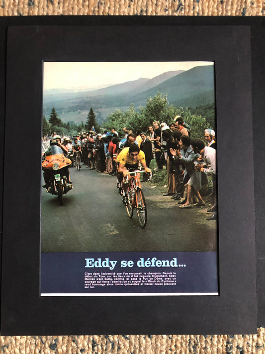 Vintage Cycling Print - Tour de France,  Eddy Merckx, Original 1970