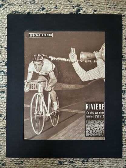 Vintage Cycling Print - Roger Rivière St Raphael Pista, Original 1957