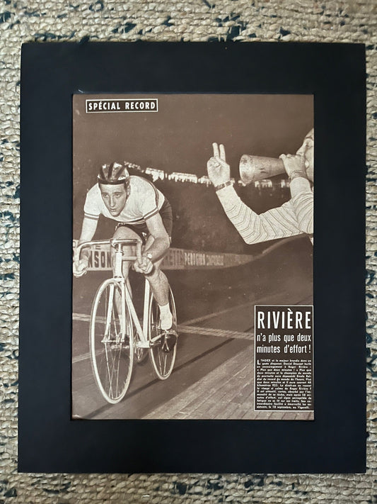 Vintage Cycling Print - Roger Rivière St Raphael Pista, Original 1957