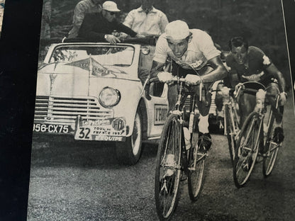 Vintage Cycling Print - Tour de France, Jacques Anquetil, Original 1957