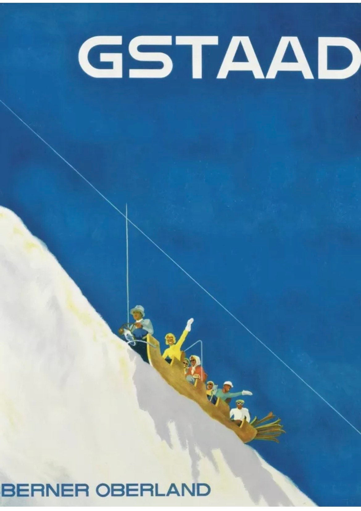 vintage Swiss ‘Gstaad oberland’ ski poster 1938