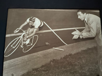 Vintage Cycling Print - Roger Rivière/Fausto Coppi Pista,  Original 1957