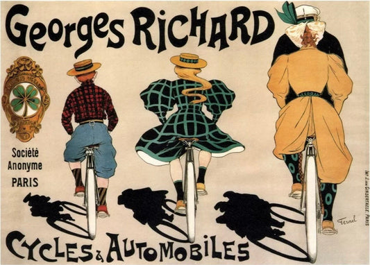 Vintage French Bicycle Poster  - Cycles Georges Richard, c1896