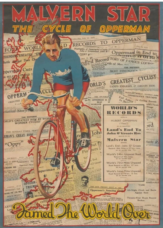 Vintage Advertising Poster - Malvern Star Bicycle, c1935