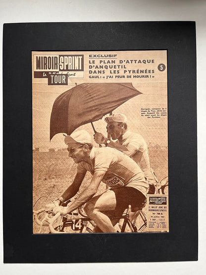 Vintage Cycling Print - Jacques Anquetil, Original Tour de France,  1961