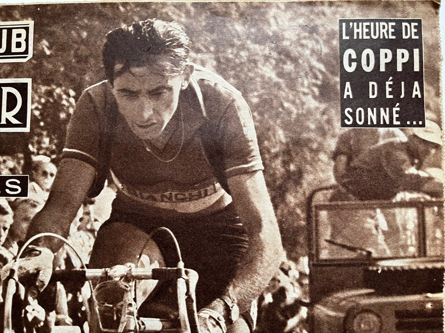 Vintage Cycling Print - Fausto Coppi-Bianchi, 0riginal 1953