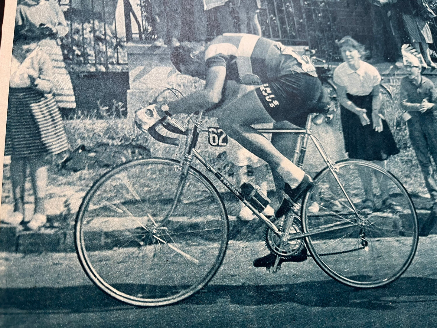 Vintage Cycling Print - Tour de France, Martini Baldini/Anglade, Original 1950s