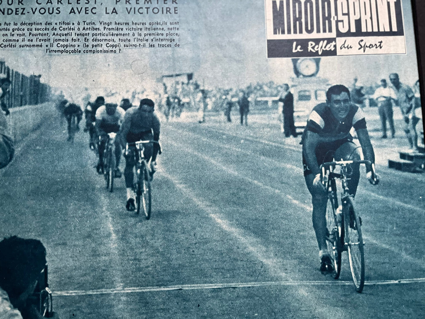 Vintage Cycling Print -  Turin to Antibes, French, Original 1959