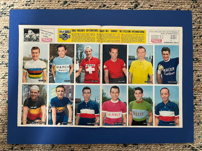 Vintage Italian Cycling Print - Fausto Coppi/Louison Bobet, Tour de France, 1957