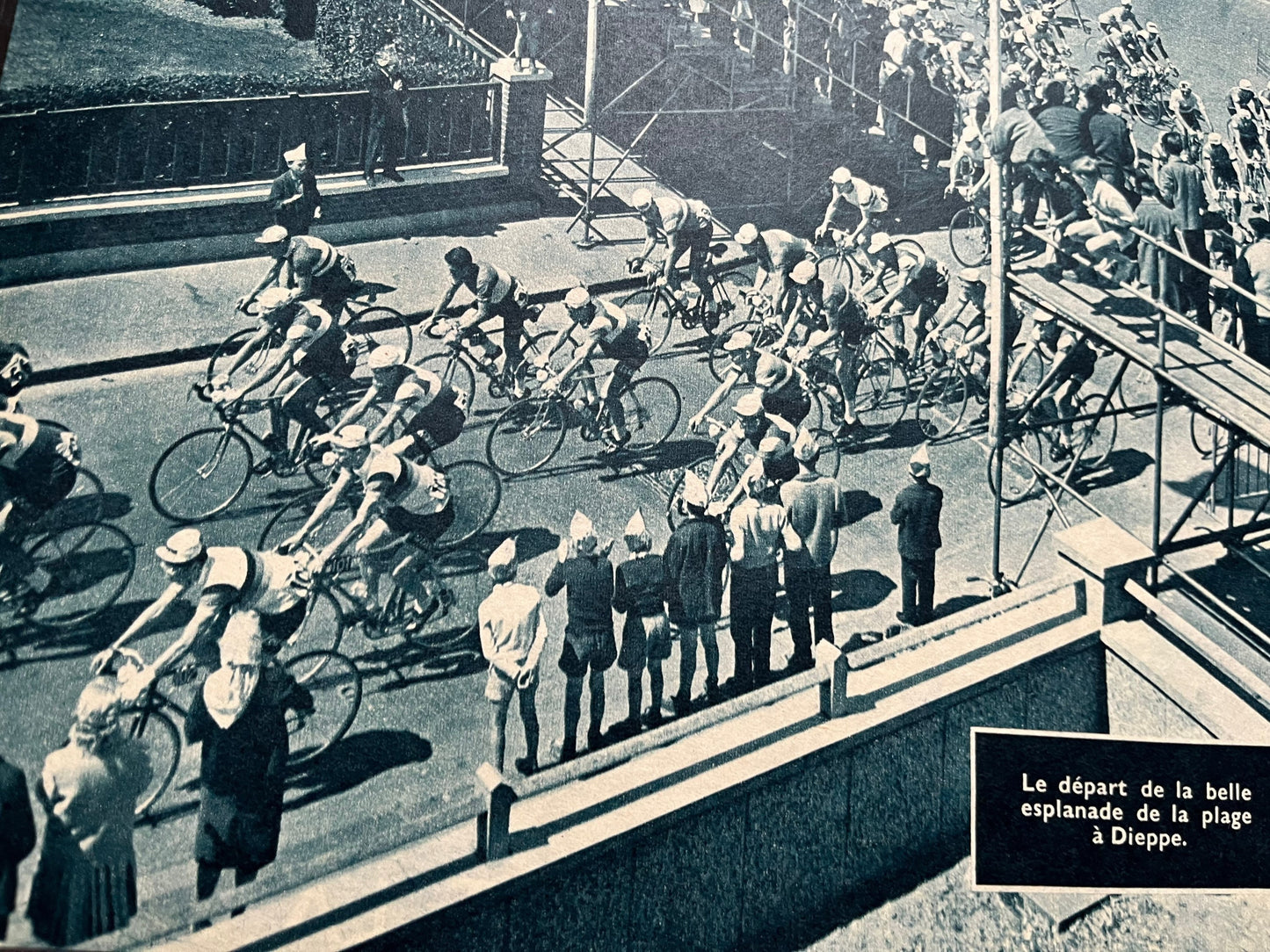 Vintage Cycling Print - Dieppe to Caen, Fourth Stage, Original 1961