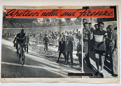 Vintage Cycling Print - Gino Bartali, Original, 1953