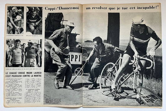 Vintage Cycling Print - Fausto Coppi, Bianchi Original, Tour de France, 1952