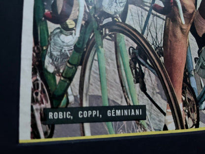 Vintage Colour Cycling Print - Fausto Coppi/Bianchi, Original 1952