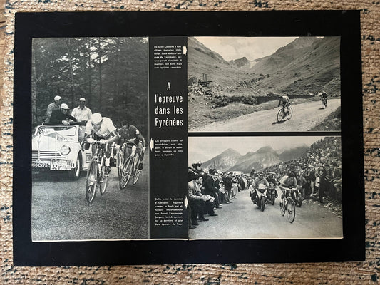 Vintage Cycling Print - Tour de France, Jacques Anquetil, Original 1957