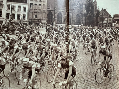 Vintage Cycling Print - Roubaix stage Tour de France, Original 1950s