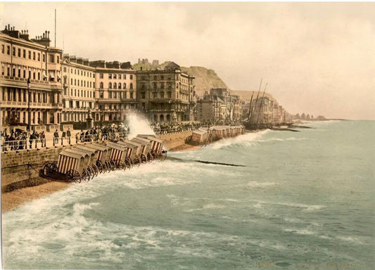 Vintage Photographic Print - The Parade, Hastings, c1890