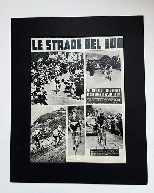 Vintage Cycling Print - Gino Bartali, Original 1953