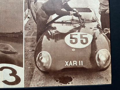 Vintage Magazine Print (French) - Jaguar D Type/Lotus, Le Mans 24h, Original 1953