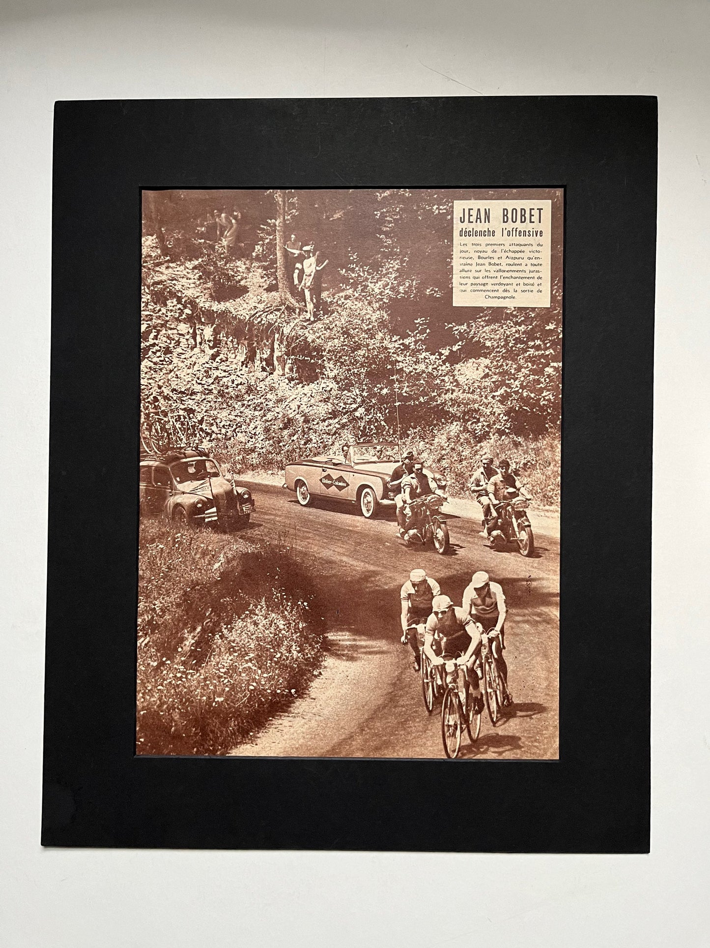 Vintage Tour de France cycling print 1953 Jean Bobet