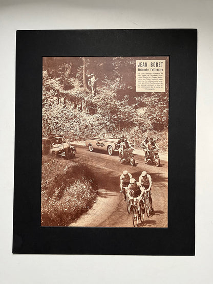 Vintage Tour de France cycling print 1953 Jean Bobet