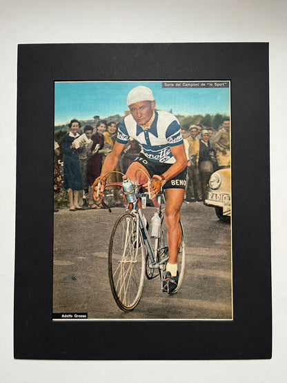 Vintage Cycling Print - Adolfo Grosso, 1953