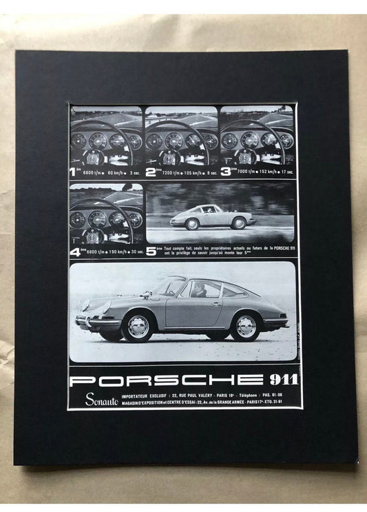 Vintage Advertising Print (French) - Porsche,  Original 1965