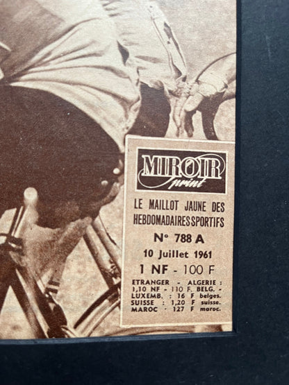 Vintage Cycling Print - Jacques Anquetil, Original Tour de France,  1961