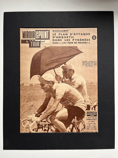 Vintage Cycling Print - Jacques Anquetil, Original Tour de France,  1961