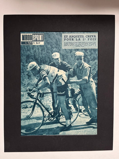 Vintage Cycling Print - Jacques Anquetil, Original Tour de France, 1961