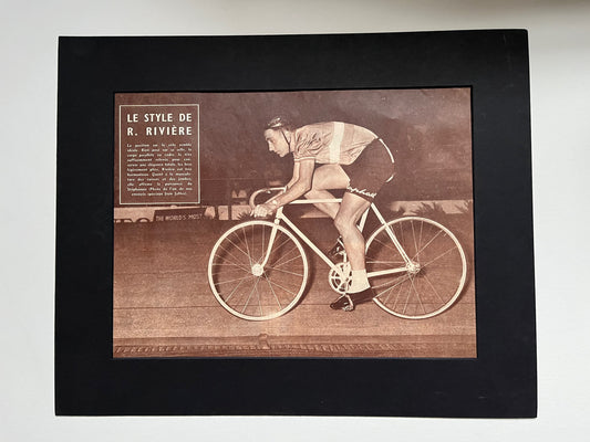 Vintage Cycling Print - Roger Rivière, St Raphael Pista, Original, 1957