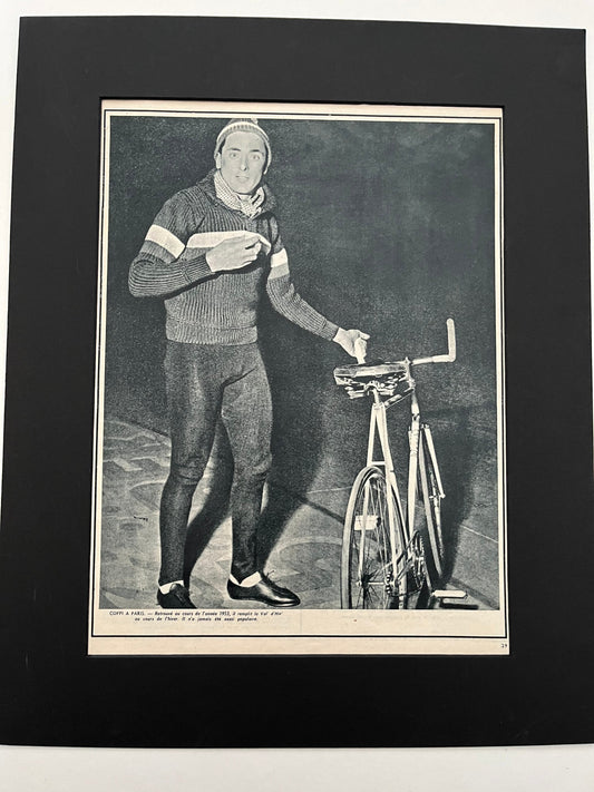 Vintage Cycling Print - Fausto Coppi/Bianchi, Original, 1951