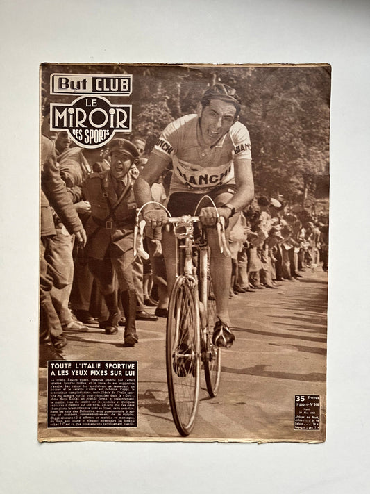 Vintage Cycling Print (colour) - Fausto Coppi-Bianchi, Original 1953