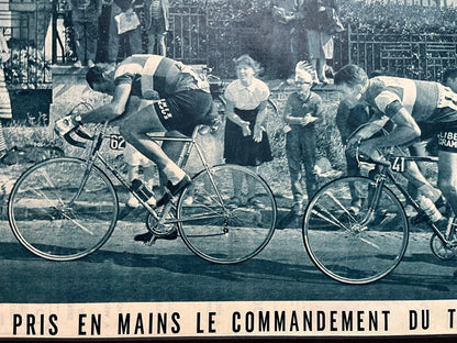 Vintage Cycling Print - Tour de France, Martini Baldini/Anglade, Original 1950s