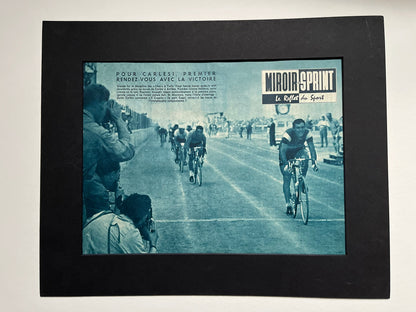 Vintage Cycling Print -  Turin to Antibes, French, Original 1959