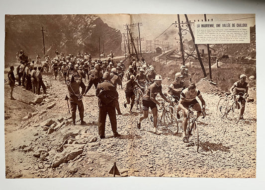 Vintage Cycling Print - La Maurienne, Tour de France, Original 1950s