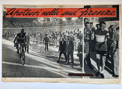 Vintage Cycling Print - Gino Bartali, Original, 1953