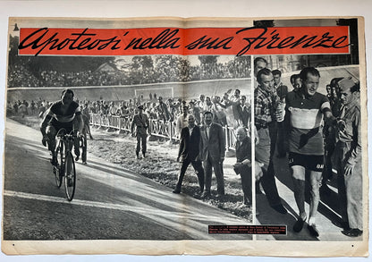 Vintage Cycling Print - Gino Bartali, Original, 1953