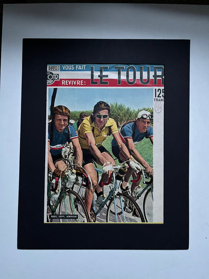 Vintage Colour Cycling Print - Fausto Coppi/Bianchi, Original 1952