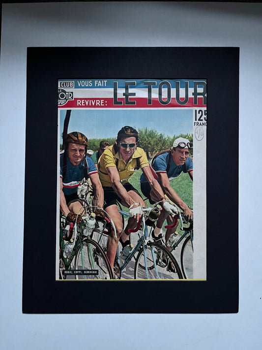 Vintage Colour Cycling Print - Fausto Coppi/Bianchi, Original 1952