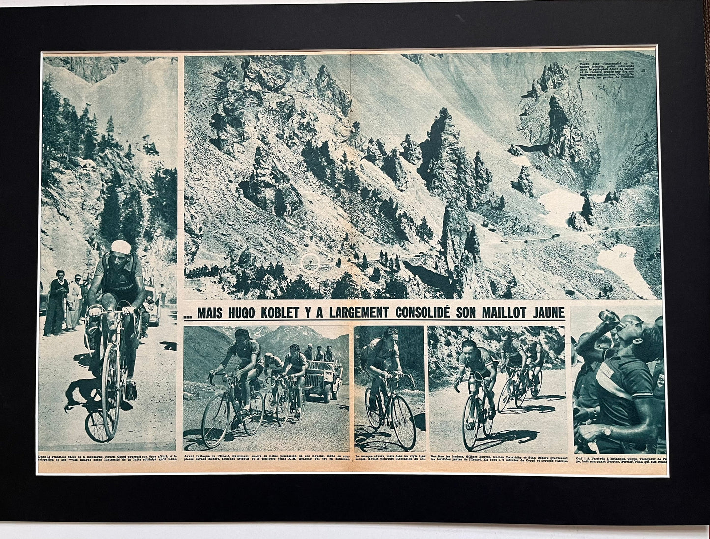 Vintage Cycling Print - Fausto Coppi, Bianchi Original, 1952